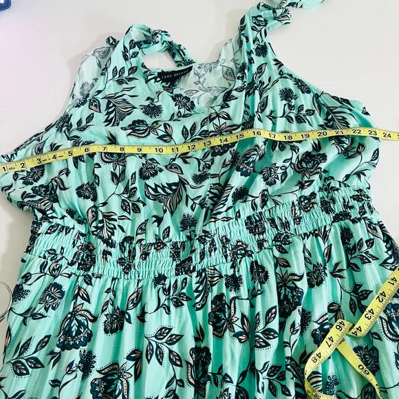 Lane Bryant Floral Print Tie Sleeve Tiered Maxi Dress Size 22 NEW - Picture 8 of 10